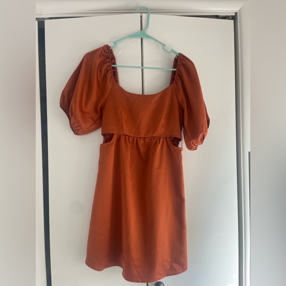 Altar’d State Copper Satin Mini Dress